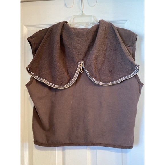Vintage AG Adriano Goldschmied The A.Gold E. Event Brown Hoodie Vest Small 90s - Picture 4 of 7